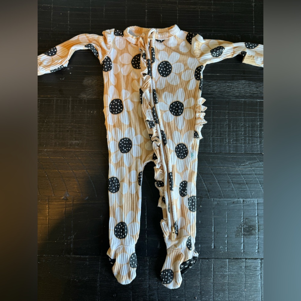 Posh Peanut Ruffle Back Baby Footie Pajamas